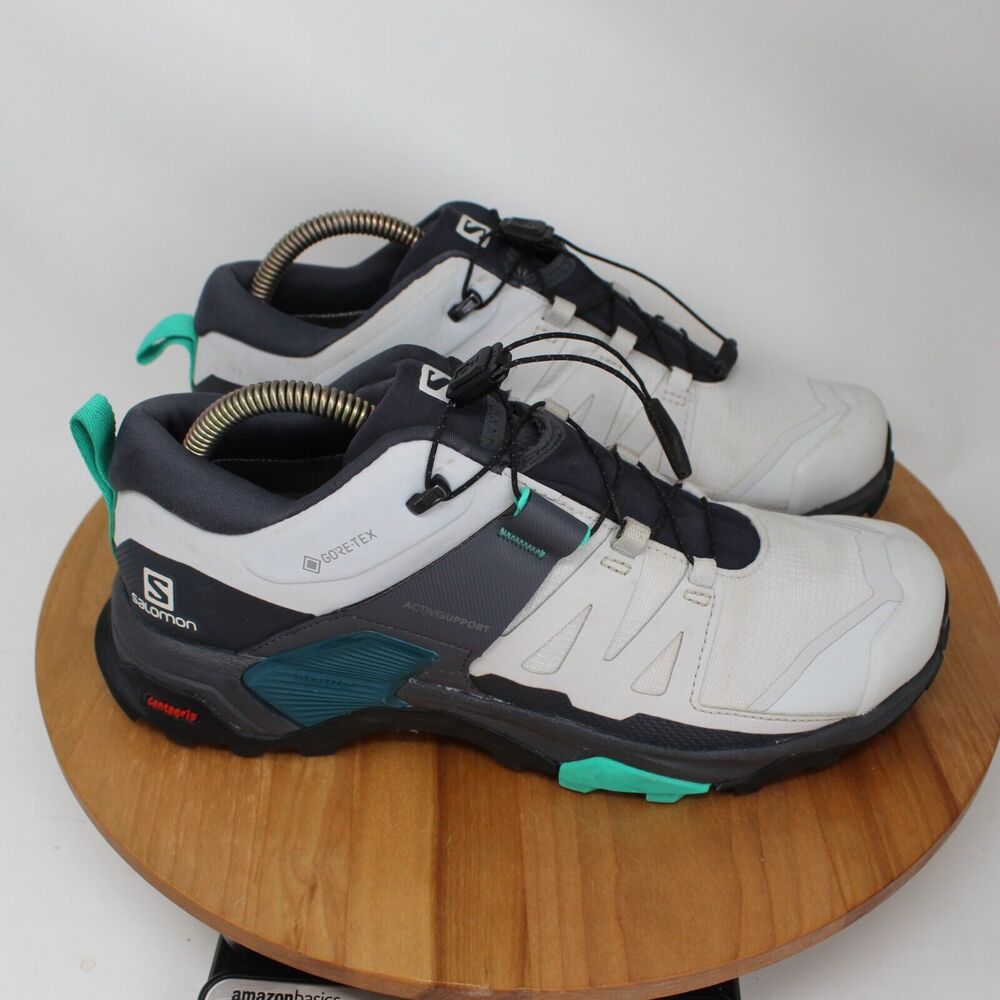 Salomon Shoes Womens 8.5 X Ultra 4 Gore Tex Hiking Trail Sneakers Low Top White
